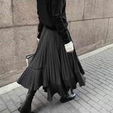 ブラック | 一枚で、空気が変わる。 動きで魅せるプリーツシアーティアードフリルスカート フリ… | maison de LATIR