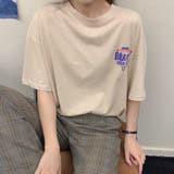 ベージュ | ビッグプリントデザインがオシャレなTシャツ 半袖 バックプリント | maison de LATIR
