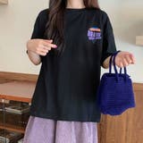 ブラック | ビッグプリントデザインがオシャレなTシャツ 半袖 バックプリント | maison de LATIR
