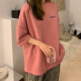 ロゴピンク | ビッグシルエットが可愛いオーバーサイズTシャツ カジュアル ミドル丈 | maison de LATIR