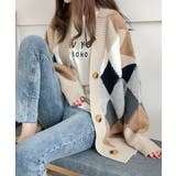 カーディガン アーガイル ダイヤ | maison de LATIR | 詳細画像2 