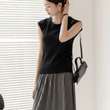 ブラック | 女性らしく肌見せサマーニットスリーブトップス セクシー 大人 | maison de LATIR