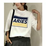夏服メンズライクなサイズ感が可愛いオーバーサイズロゴT 二の腕も日差しもさりげな… | maison de LATIR | 詳細画像4 