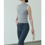 ハイネックリブニットノースリーブカットソー カジュアル 普段着 | maison de LATIR | 詳細画像37