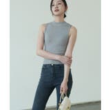 ハイネックリブニットノースリーブカットソー カジュアル 普段着 | maison de LATIR | 詳細画像38
