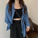 ブルー | さらっと羽織るだけで可愛いオーバーサイズ長袖シャツ 韓国 日焼け対策 | maison de LATIR