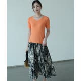 すっきりしたシルエットが女性らしいVネックサマーニット 冬 半袖 | maison de LATIR | 詳細画像16 