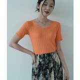 すっきりしたシルエットが女性らしいVネックサマーニット 冬 半袖 | maison de LATIR | 詳細画像26 