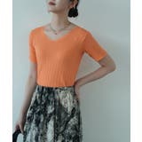 すっきりしたシルエットが女性らしいVネックサマーニット 冬 半袖 | maison de LATIR | 詳細画像27 