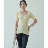 すっきりしたシルエットが女性らしいVネックサマーニット 冬 半袖 | maison de LATIR | 詳細画像33 