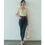 すっきりしたシルエットが女性らしいVネックサマーニット 冬 半袖 | maison de LATIR | 詳細画像36 