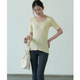 すっきりしたシルエットが女性らしいVネックサマーニット 冬 半袖 | maison de LATIR | 詳細画像37 