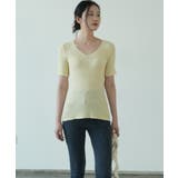 すっきりしたシルエットが女性らしいVネックサマーニット 冬 半袖 | maison de LATIR | 詳細画像38 