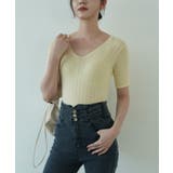 すっきりしたシルエットが女性らしいVネックサマーニット 冬 半袖 | maison de LATIR | 詳細画像40 