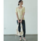 すっきりしたシルエットが女性らしいVネックサマーニット 冬 半袖 | maison de LATIR | 詳細画像41 