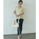 すっきりしたシルエットが女性らしいVネックサマーニット 冬 半袖 | maison de LATIR | 詳細画像42 