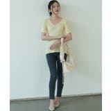 すっきりしたシルエットが女性らしいVネックサマーニット 冬 半袖 | maison de LATIR | 詳細画像43 