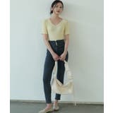 すっきりしたシルエットが女性らしいVネックサマーニット 冬 半袖 | maison de LATIR | 詳細画像47 