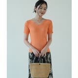 すっきりしたシルエットが女性らしいVネックサマーニット 冬 半袖 | maison de LATIR | 詳細画像8 