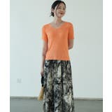 すっきりしたシルエットが女性らしいVネックサマーニット 冬 半袖 | maison de LATIR | 詳細画像9 