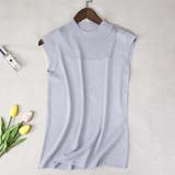 グレー | 透け感がオシャレなハイネックノースリーブニットトップス 春 シースルー | maison de LATIR