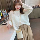 ホワイト | 編み素材でカジュアル可愛くなれるトップス 編み ニット | maison de LATIR