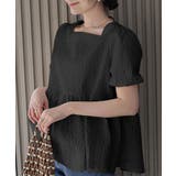 1枚で華やかさを演出するバックリボンジャガードペプラムブラウス パフスリーブ ボ… | maison de LATIR | 詳細画像17 