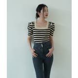 さりげないデザインがこなれ感を出してくれるニット スクエアネック シャーリングス… | maison de LATIR | 詳細画像11 