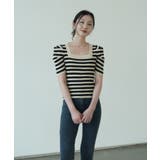 さりげないデザインがこなれ感を出してくれるニット スクエアネック シャーリングス… | maison de LATIR | 詳細画像19 