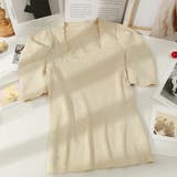 さりげないデザインがこなれ感を出してくれるニット スクエアネック シャーリングス… | maison de LATIR | 詳細画像34 