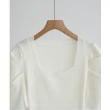 立体感のあるパワーショルダー半袖サマーニット ボリューム袖が映える 夏服ビジネス… | maison de LATIR | 詳細画像51 