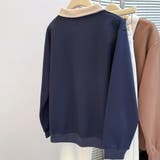 バイカラーが映える配色ハーフジップロゴトレーナー。 | maison de LATIR | 詳細画像18