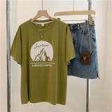 カーキー | マウンテンロゴがかわいいTシャツ 半袖 ランドスケープTシャツ | maison de LATIR