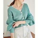 グリーン | ビジューボタンショートカーディガン | MAJESTIC LEGON 