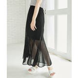 ブラック | メッシュフレアースカート | MAJESTIC LEGON 