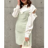 グリーン柄 | ツイードミニキャミワンピ | MAJESTIC LEGON 