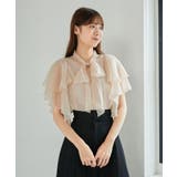 ピンク | ボウタイフリルシアーブラウス | MAJESTIC LEGON