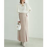 ピンクベージュ | 切替プリーツスカート | MAJESTIC LEGON