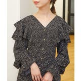 ブラック柄 | スタイルアップフリルワンピース | MAJESTIC LEGON 