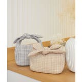 アイボリー柄 | リボンハンドルツイードバッグ | MAJESTIC LEGON 