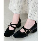 ブラックベース | レディギャザーストラップパンプス | MAJESTIC LEGON 