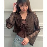 ブラウン | レースカーデ×リボンインナーセット | MAJESTIC LEGON 