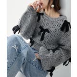Ｃ／グレー | ロマンティックリボンニット | MAJESTIC LEGON 