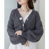 フラワーモチーフボタンケーブルカーデ | MAJESTIC LEGON  | 詳細画像28 