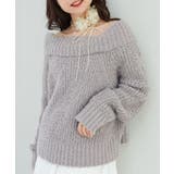 グレー | ◎レースリボンオフショルニット | MAJESTIC LEGON 