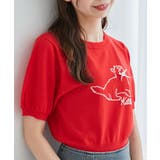 レッド | キャットジャカード半袖ニット | MAJESTIC LEGON