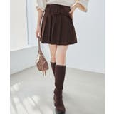 ブラウン | ベルトセットプリーツミニスカパン | MAJESTIC LEGON 