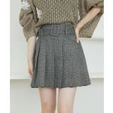 グレー柄 | ベルトセットプリーツミニスカパン | MAJESTIC LEGON 