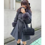 C/グレー | 2wayフェイクファーカラーフレアコート | MAJESTIC LEGON