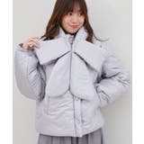 ブルーグレー | リボンマフラーセット中綿ブルゾン | MAJESTIC LEGON